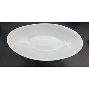 Sides by Over and Back White Oval Porcelain Serving Bowl Dish 12" Long